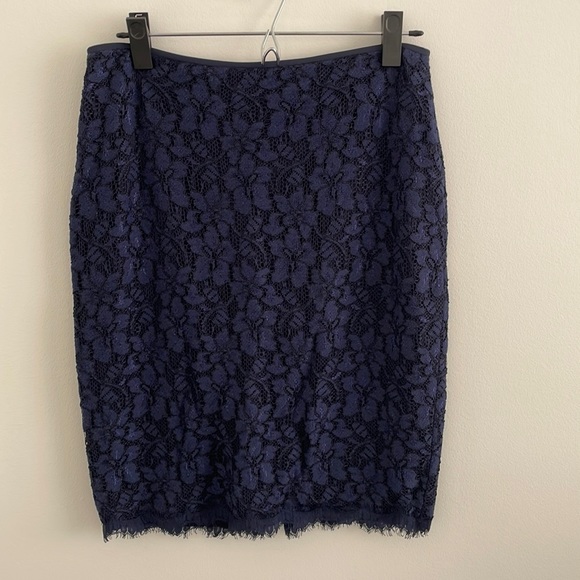 DVF | Navy blue lace pencil skirt - Picture 1 of 4